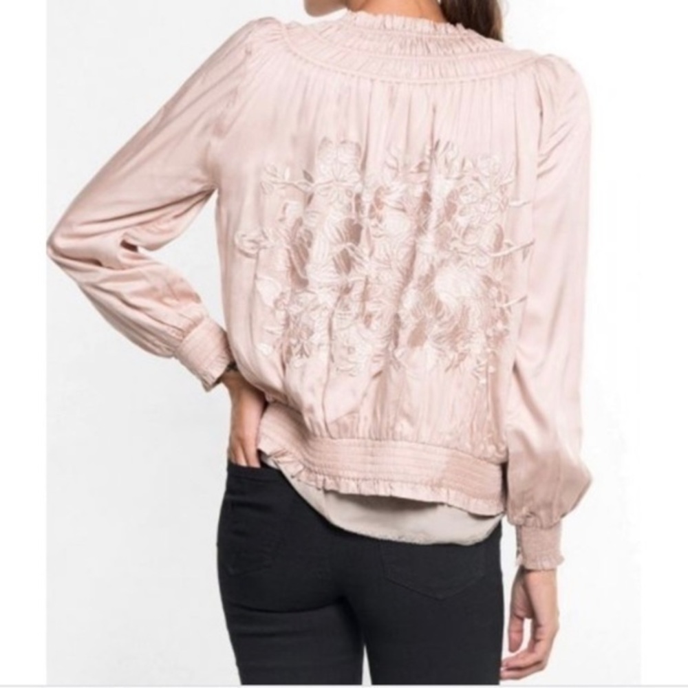 Blush Embroidered Bomber Jacket Sz medium